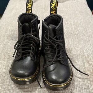 Dr. Martens Black Boots with Yellow Stitching